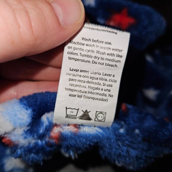 Zak & Zoey Blue Fleece Baby Blanket Rocket Spaceship Star Planet Red White SOFT - Picture 3 of 8